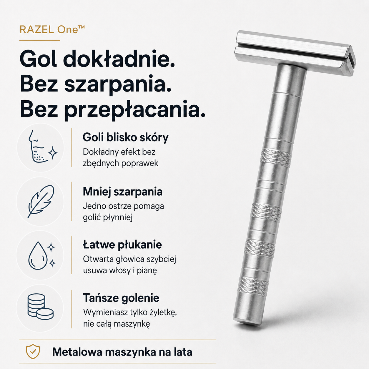RAZEL One™ + 5 wymiennych żyletek GRATIS
