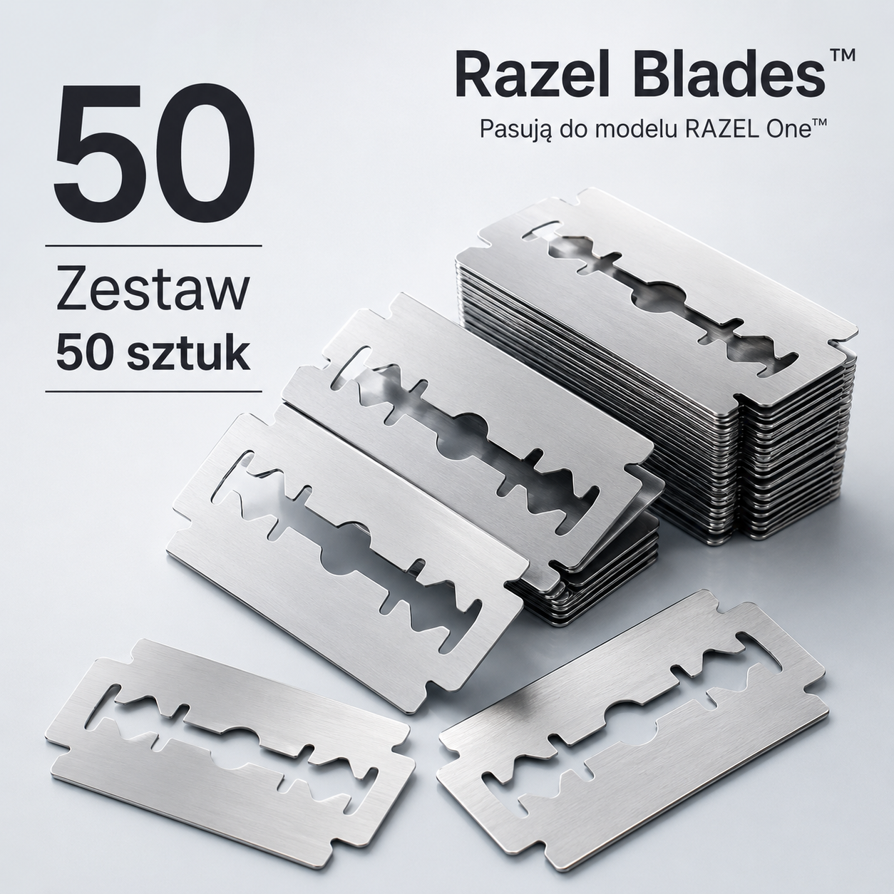 50 szt. wymiennych żyletek
