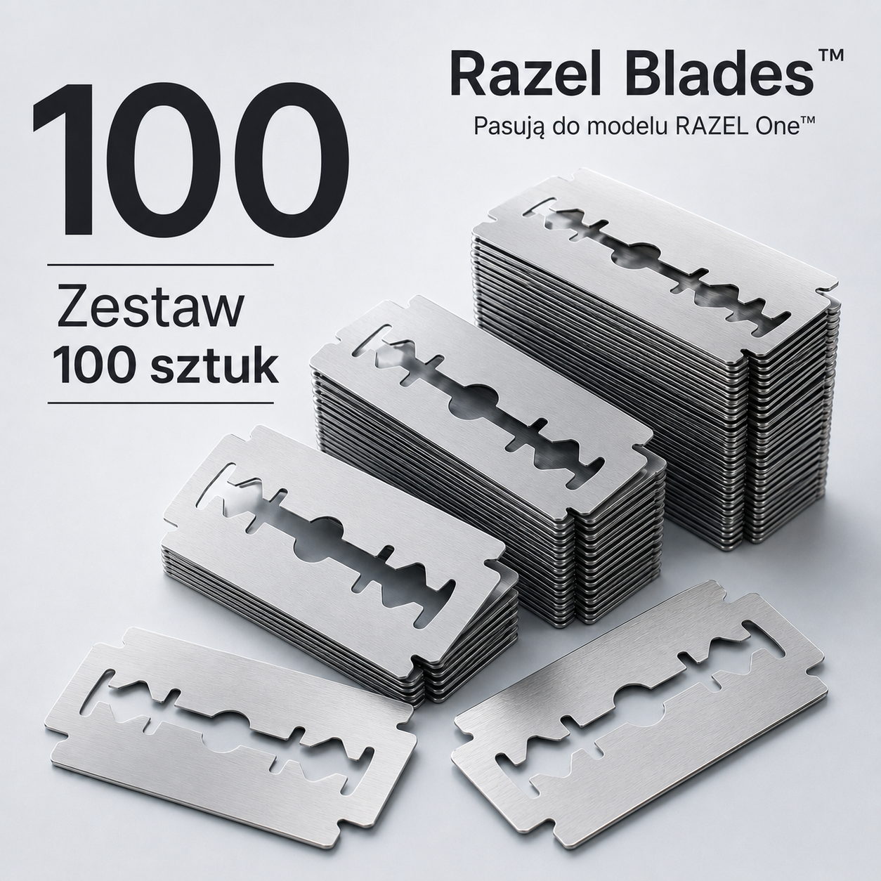 100 szt. wymiennych żyletek